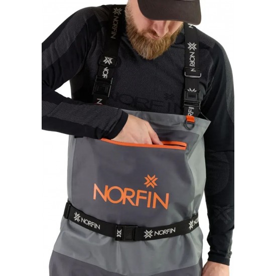Забродний напівкомбінезон Norfin PILOT STOCKINGFOOT GRAY (шкарпетка неопрен)