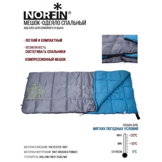 Мішок-ковдра спальний Norfin Alpine Comfort 250 Right (NFL-30237)