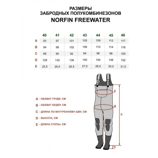 Напівкомбінезон забродний Norfin FreeWater р.40