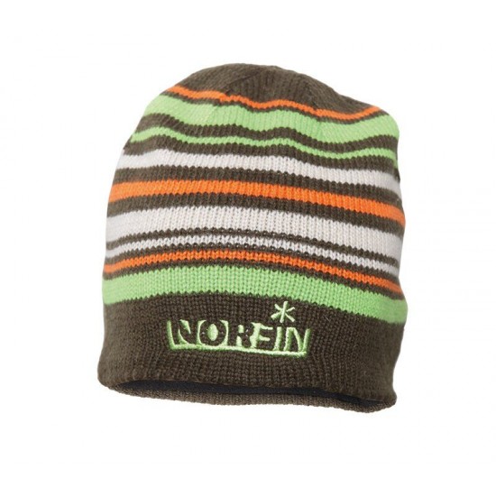 Шапка в'язана Norfin Frost BR (коричнева в смужку) р.XL