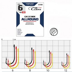 Гачки Cobra ALLROUND сер. CA121MIX разм. 012 10шт.