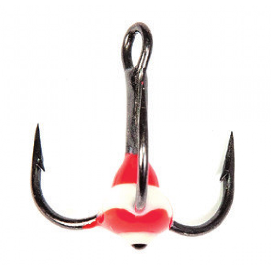 Гачок-трійник для приманок Lucky John з краплею колір. разм.004