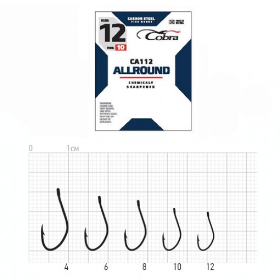 Гачки Cobra ALLROUND сер. CA112 разм.006 10шт.