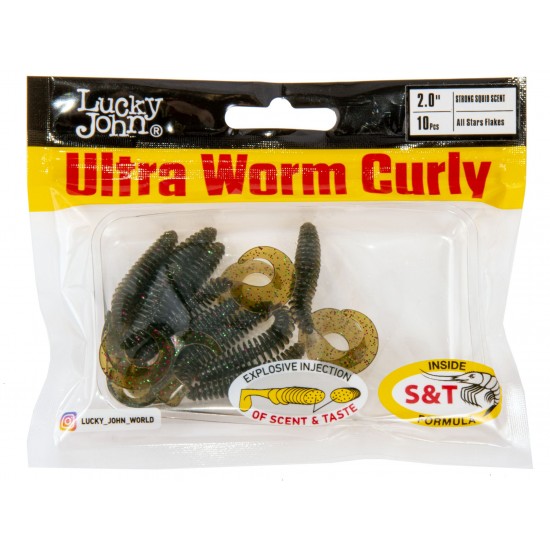 Твистер съедобные искусственные LJ Pro Series ULTRAWORM CURLY CURLY 2,0in (05.00)