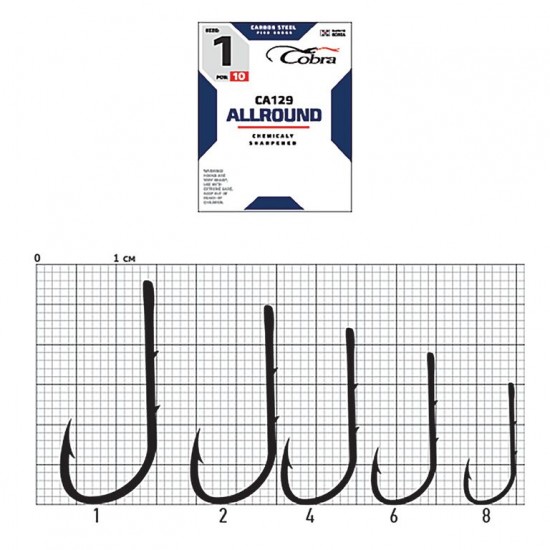 Гачки Cobra ALLROUND сер. CA129 разм. 001 10шт.