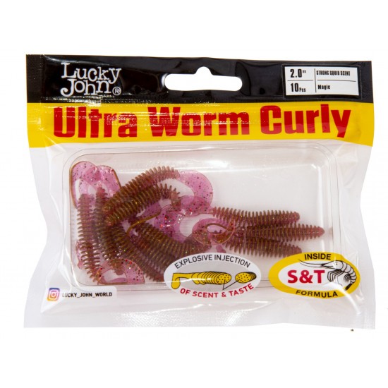Твистер съедобные искусственные LJ Pro Series ULTRAWORM CURLY CURLY 2,0in (05.00)