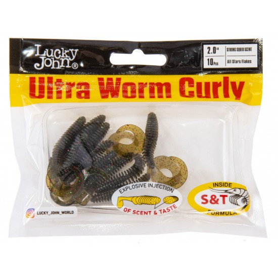 Твистер съедобные искусственные LJ Pro Series ULTRAWORM CURLY CURLY 2,0in (05.00)