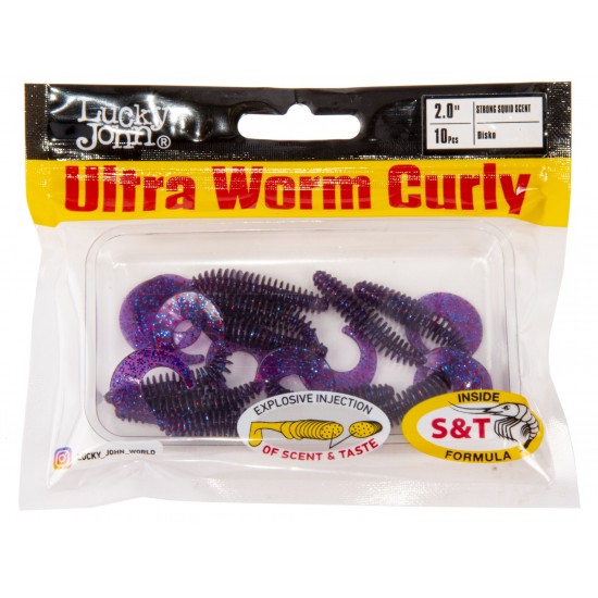 Твистер съедобные искусственные LJ Pro Series ULTRAWORM CURLY CURLY 2,0in (05.00)